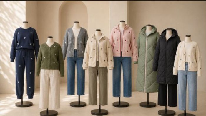 A knitwear and outerwear collection showing silhouette development